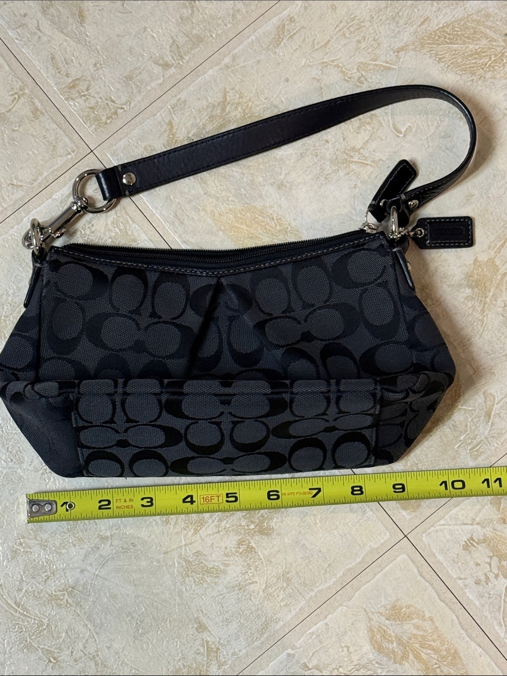 Coach Black Signature Jacquard Shoulder Pouch - Picture 4 of 4